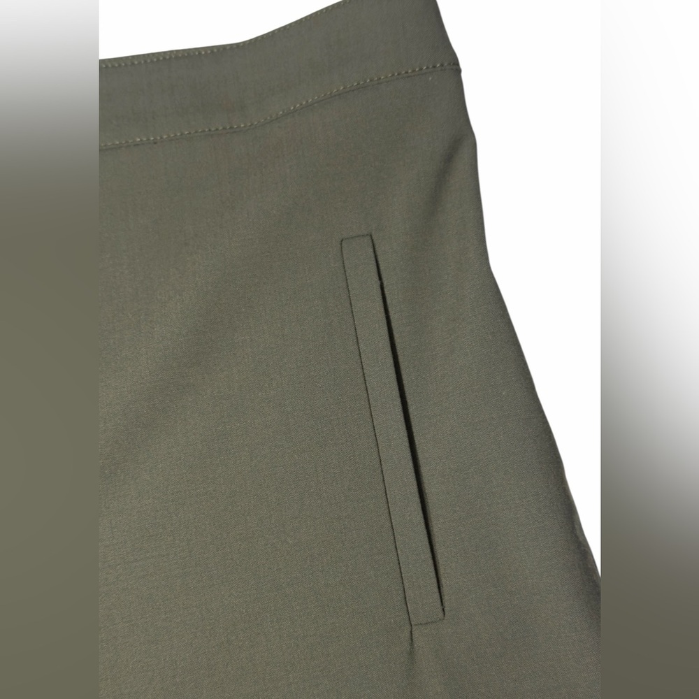 Veronica Beard Arte High Rise Cropped Wool Blend Pants Olive Size 12 - Picture 5 of 13